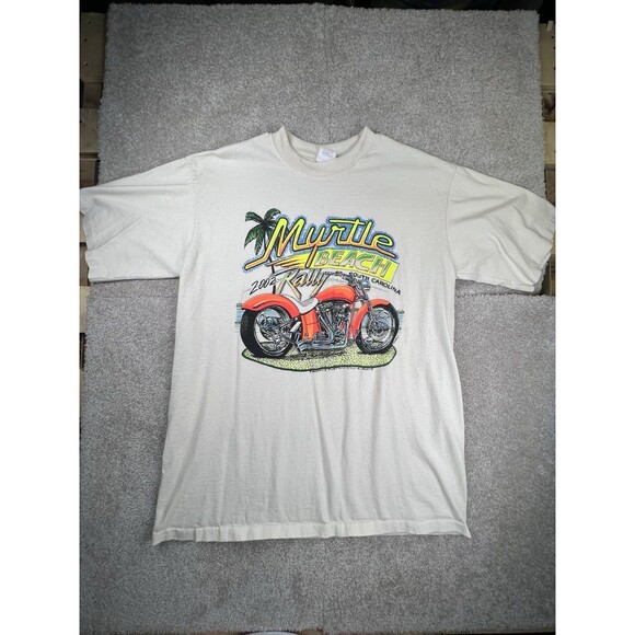 Vintage 2002 Bike Week Myrtle Beach T-Shirt Distressed Men’s Large - Picture 2 of 8